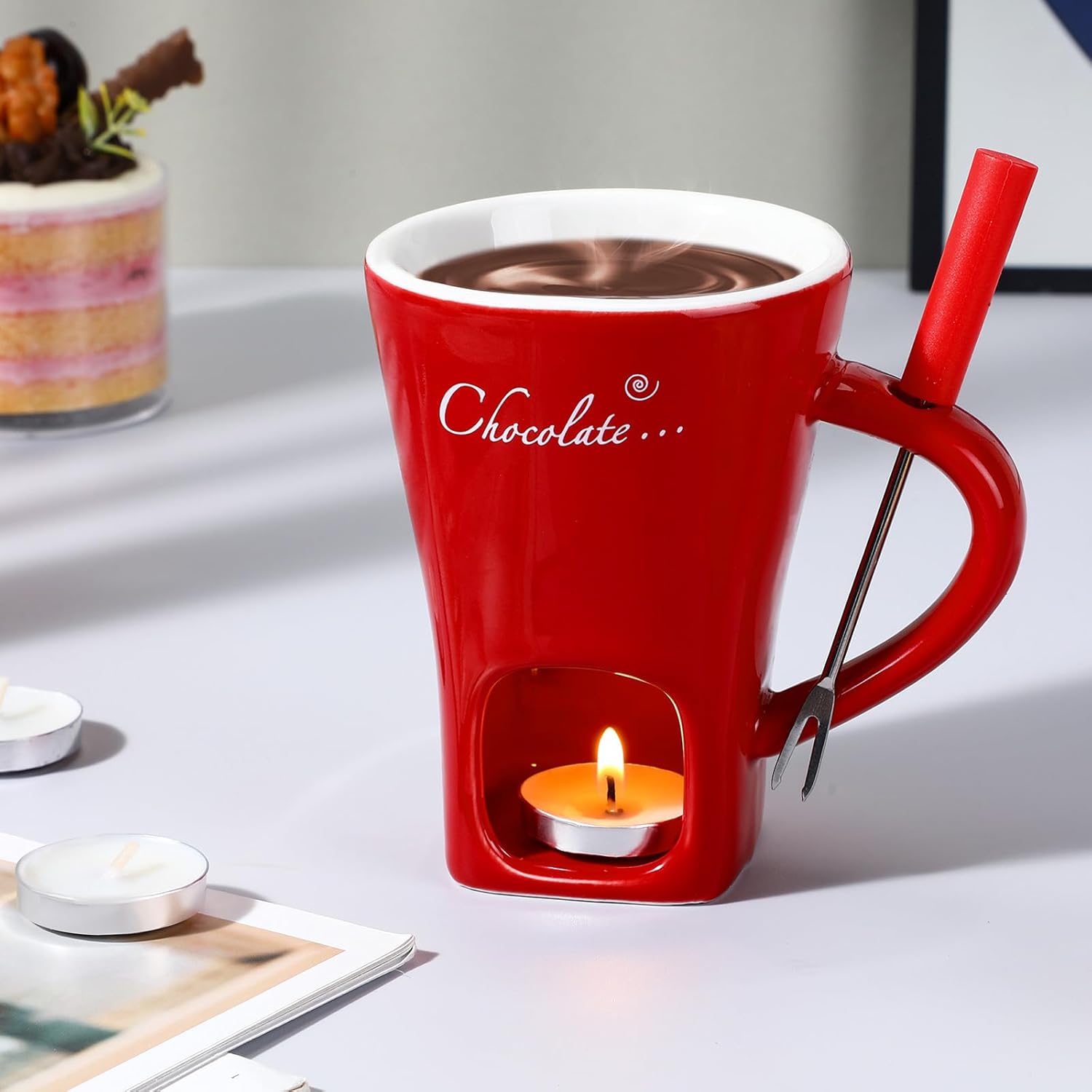 Chávena de fondue de chocolate